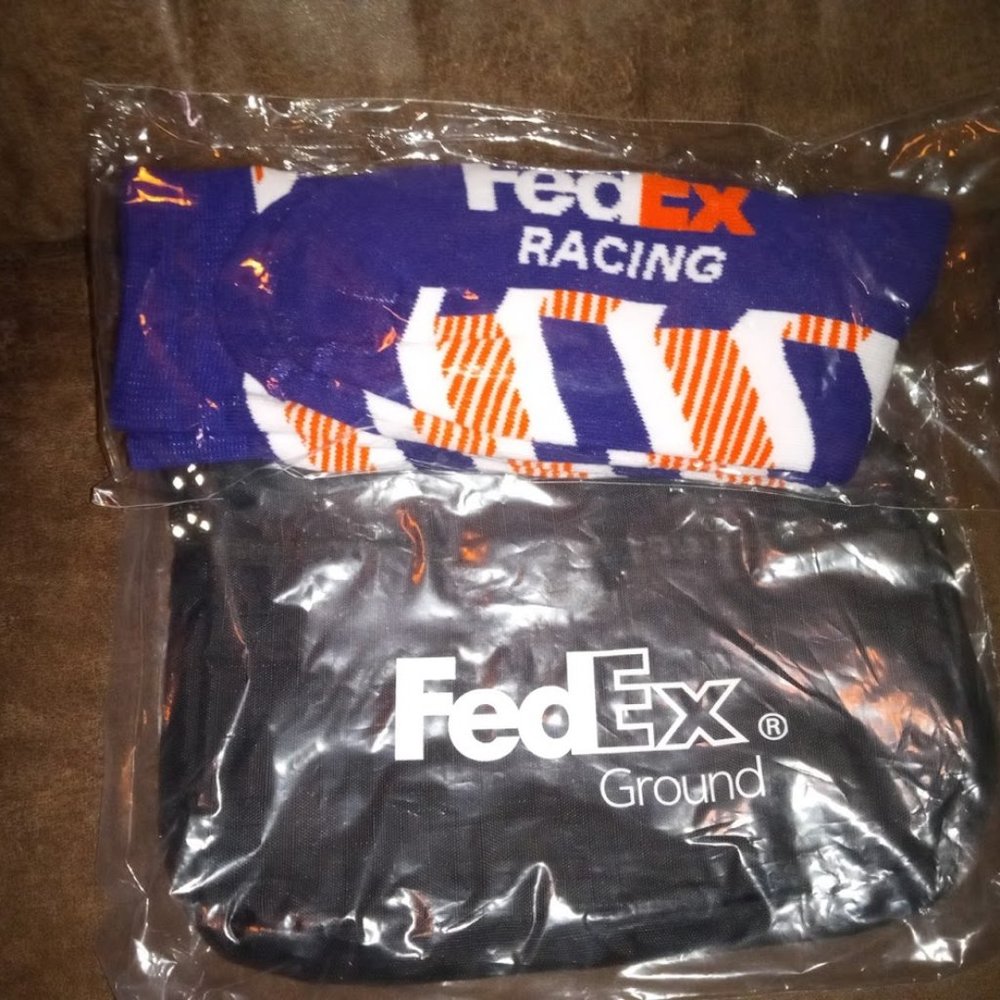 fed ex lunch bag and calf socks
